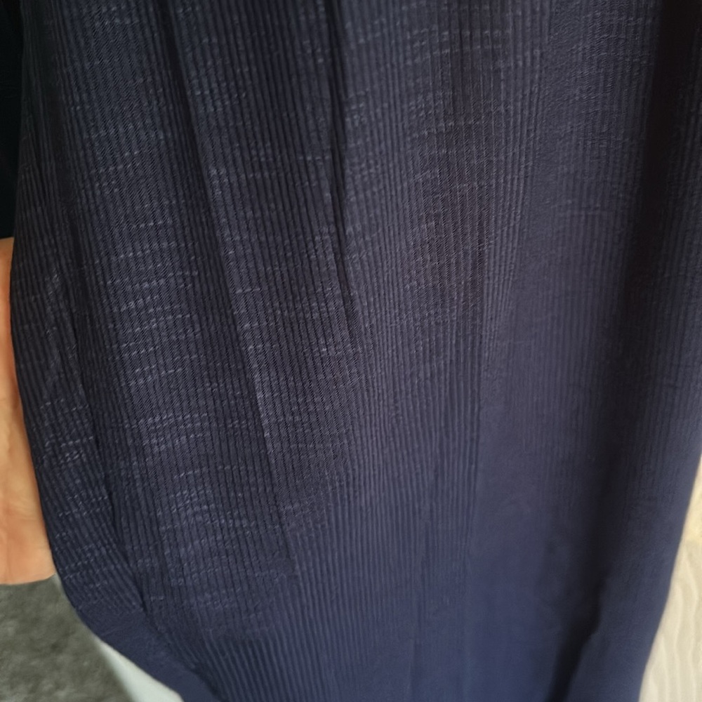Joyspun Nautical Navy Ribbed Knit Pull On Side Pockets Sleep Pants - Picture 8 of 13